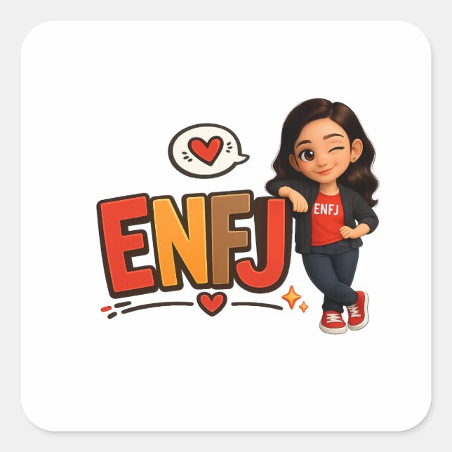 ENFJ QUADRATISCHER AUFKLEBER (Vorderseite)