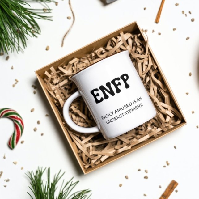 ENFP MBTI Funny Zitat mit schwarzem Text Kaffeetasse (Von Creator hochgeladen)