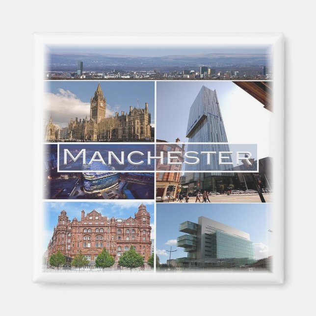 ENG024 MANCHESTER, England, Europa, Kühlschrank Magnet (Vorne)