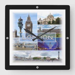 ENG025 LONDON, Big Ben, Westminster, Quadratische Wanduhr