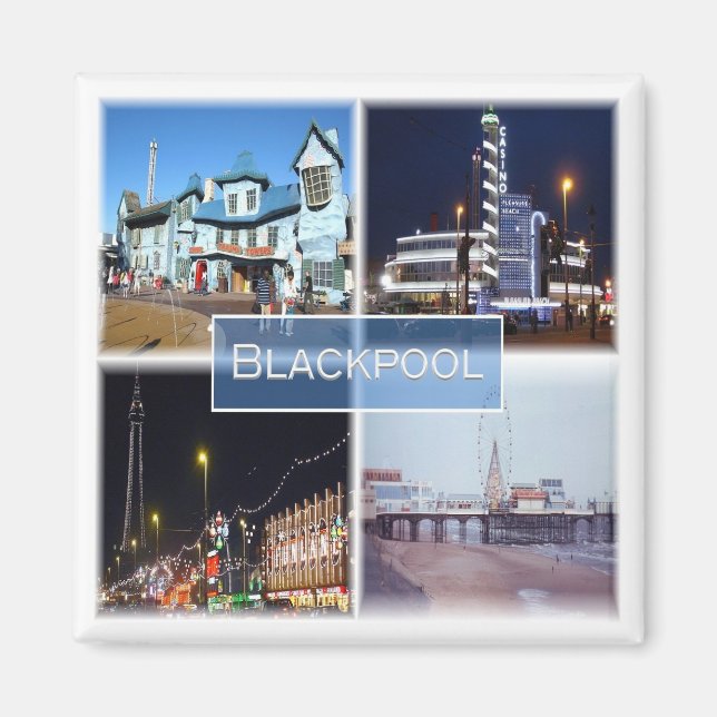 ENG032 BLACKPOOL, Lancashire, England, Kühlschrank Magnet (Vorne)