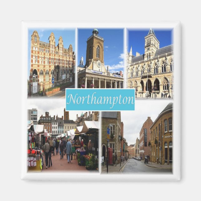 ENG099 NORTHAMPTON, England, Europa, Kühlschrank Magnet (Vorne)