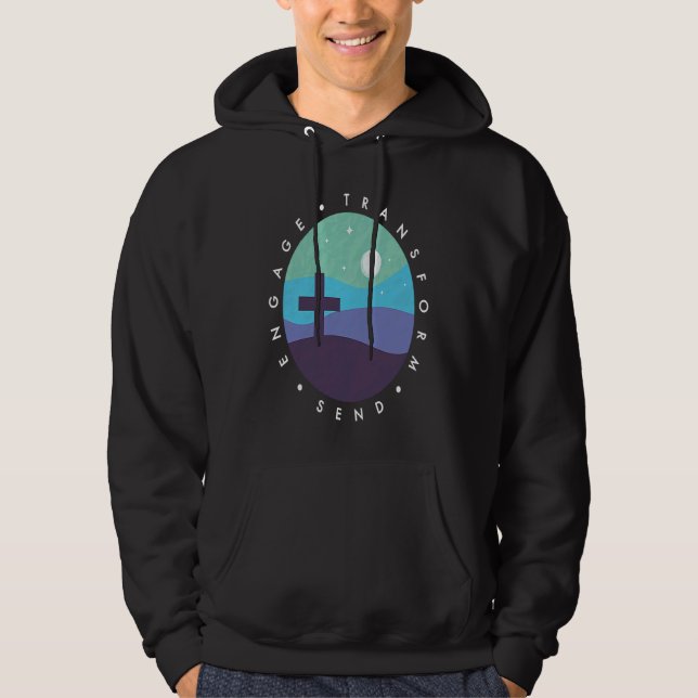 Engage transform send Christian cross minimalist J Hoodie (Vorderseite)