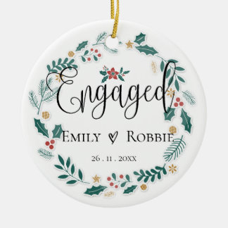 Engaged Couple | Our First Christmas   Keramik Ornament