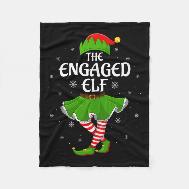 Engaged Elf Christmas Family Girls Women Elf Squad Fleecedecke (Vorderseite)