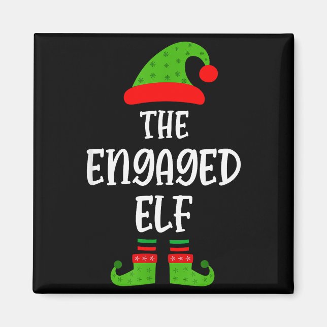Engaged Elf Family Matching Christmas Engagement  Magnet (Vorne)