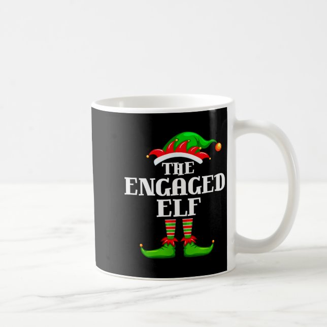 Engaged Elf Matching Family Group Christmas Party  Kaffeetasse (Rechts)