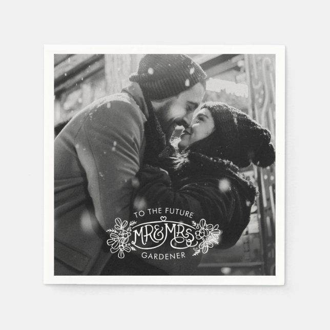 Engagement Partei mistletoe fügen Sie Ihr eigenes  Serviette (Vorderseite)