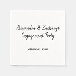 Engagement Partei Napkins mit Hashtag Black Serviette