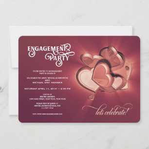 Engagement Partei, Rose Gold Hört Einladung