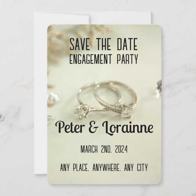 Engagement Partei - Save the Date. bearbeitbar Einladung (Vorderseite)