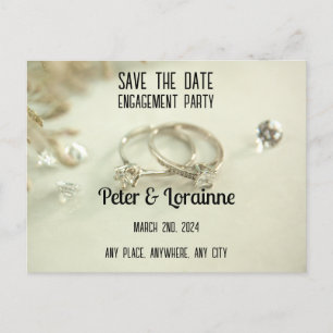 Engagement Partei - Save the Date. bearbeitbar Postkarte