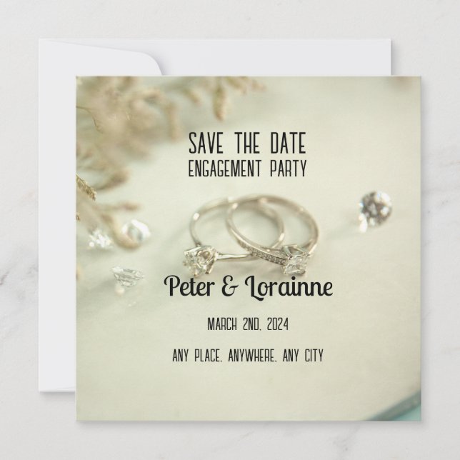 Engagement Partei - Save the Date. Editable Invita Einladung (Vorderseite)