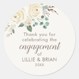 Engagement Party Dreamy White Floral Stickers