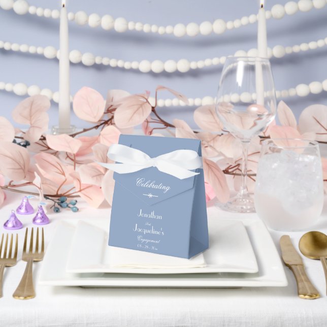 Engagement Party Elegante Chic Dusty Blue Vielen D Geschenkschachtel (Hochzeit)
