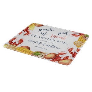 Engagement-Party Familien-Flusskrebs-Essen Schneidebrett