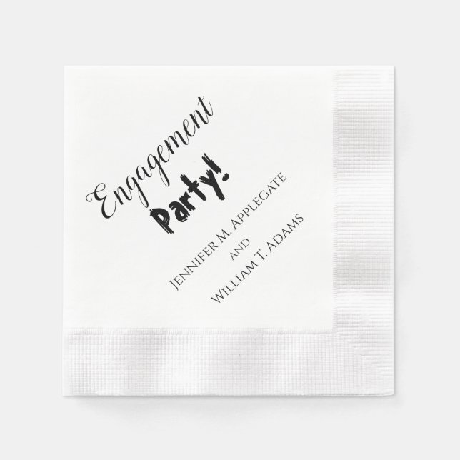 Engagement Party Hochzeit Napkins Personalisiert Serviette (Vorderseite)