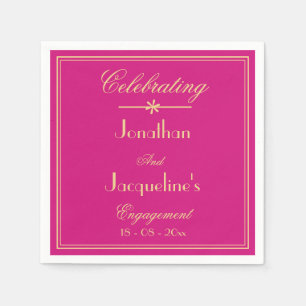 Engagement Party Modernes Magenta & Gold Chic Papi Serviette
