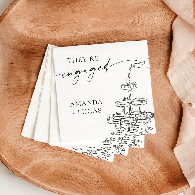 Engagement Party Napkins, Champagner Tower Serviette (Von Creator hochgeladen)