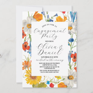 Engagement Party Paare Dusche Sommer Florals Einladung
