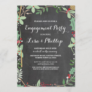 Engagement Party Rustikale Dusche Winter Chalk Ein Einladung