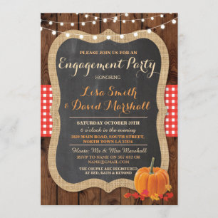 Engagement Party Rustikale Showfall Pumpkin Einlad Einladung