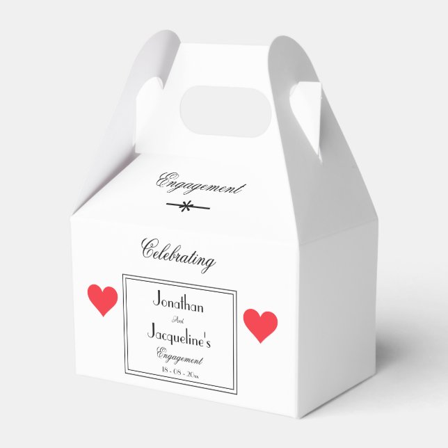 Engagement Party Vielen Dank Geschenk Elegant Geschenkschachtel (Vorderseite)
