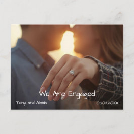 Engagement Photo Announcement Card Feiertagspostkarte