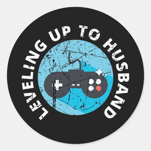 Engagement T Fiancee T for Groom Video Game She Runder Aufkleber (Vorderseite)