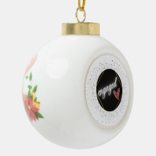 Engagierter Glamour Keramik Kugel-Ornament