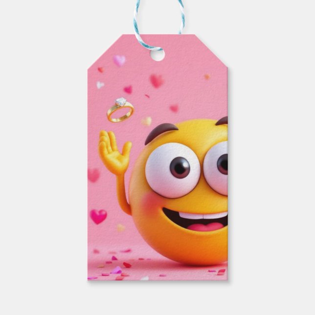 Engagiertes Emoji Geschenkanhänger (Vorderseite)
