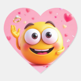 Engagiertes Emoji Herz-Aufkleber