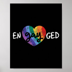 Engayted Lgbt Wedding Party Bachelor Party Gay Eng Poster