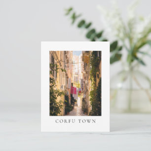 Enge Straßen der alten Stadt Corfu Postkarte