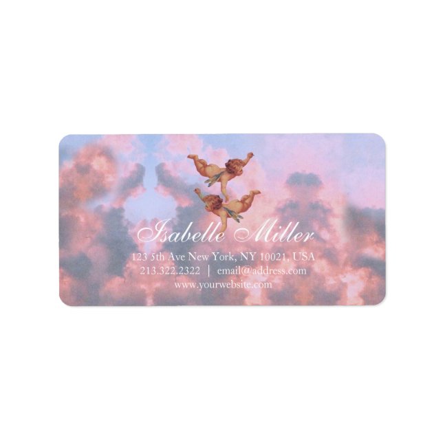 Engel am Himmel Adressaufkleber (Vorne)