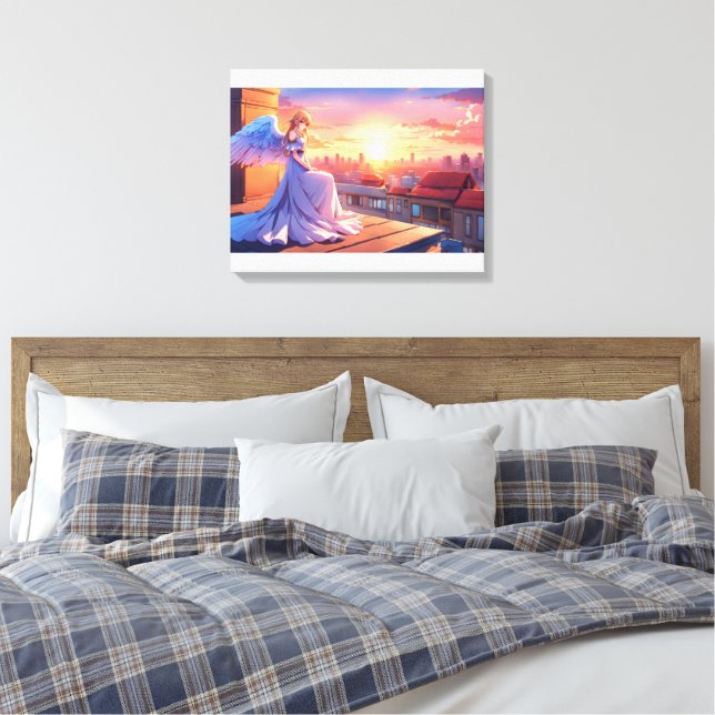 Engel am Morgen Leinwanddruck (Insitu (Schlafzimmer))