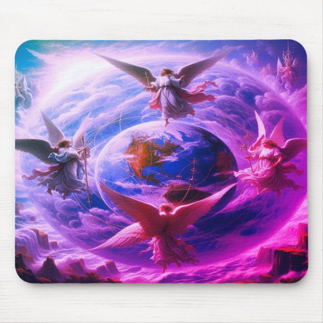 Engel an der Nord-Süd-Ost-West-Computer Mousepad (Vorne)