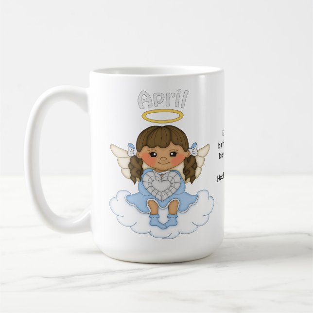 Engel Aprils Birthstone brünett Tasse (Links)