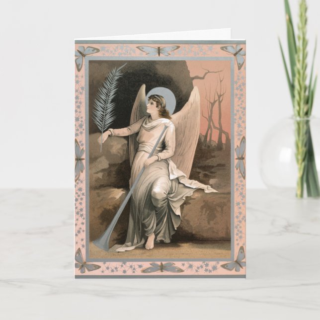 Engel auf der Tomb Holiday Card Feiertagskarte (Vorderseite)