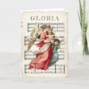 Engel auf hoher Musik Weihnachten Vintage-Karol