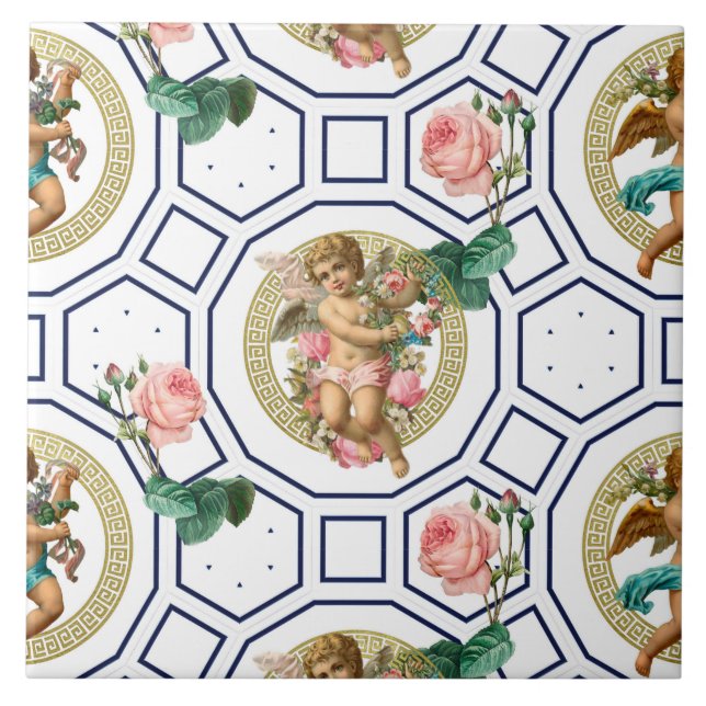 Engel,Barock,rokoko,vintage, Fliese (Vorderseite)