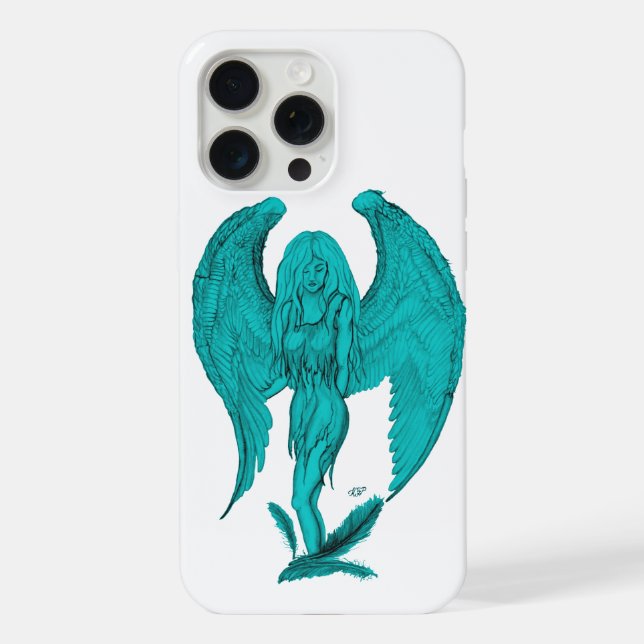 Engel, Bleistiftzeichnung iPhone Hülle (Rückseite)