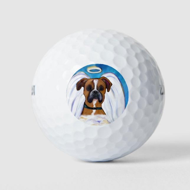 Engel Boxerhund Golfball (Vorderseite)