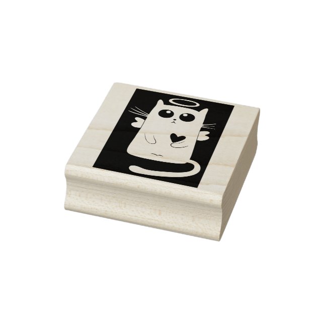 Engel Cat Art Briefmarke Gummistempel (Stempel)