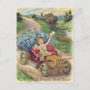 Engel Cherub Vergissmeinnicht Auto Postkarte
