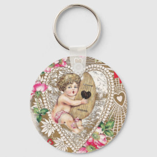 Engel Cherub Vintage Bild Schlüsselanhänger