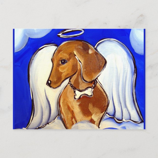 Engel-Dachshund Postkarte (Vorderseite)