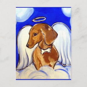 Engel-Dachshund Postkarte
