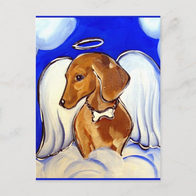 Engel-Dachshund Postkarte (Vorderseite)