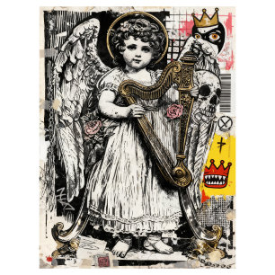 Engel-Dekor-Tissue-Papier-Strassenkunst-Collage Seidenpapier